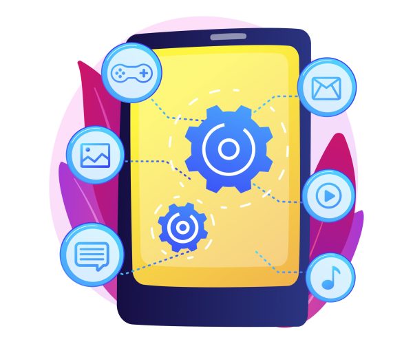 Reading news. Latest world events. Breaking stories, comments, issues. Girl reading internet article on smartphone device. Social media. Vector isolated concept metaphor illustration